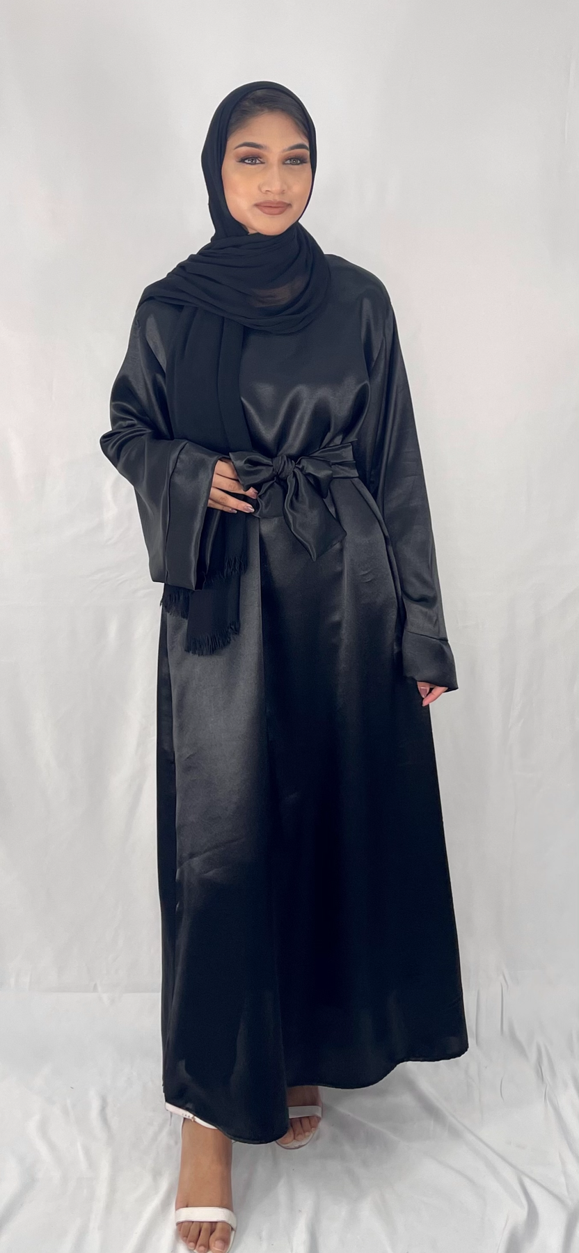 Black Satin Silk Abaya – JanCollection